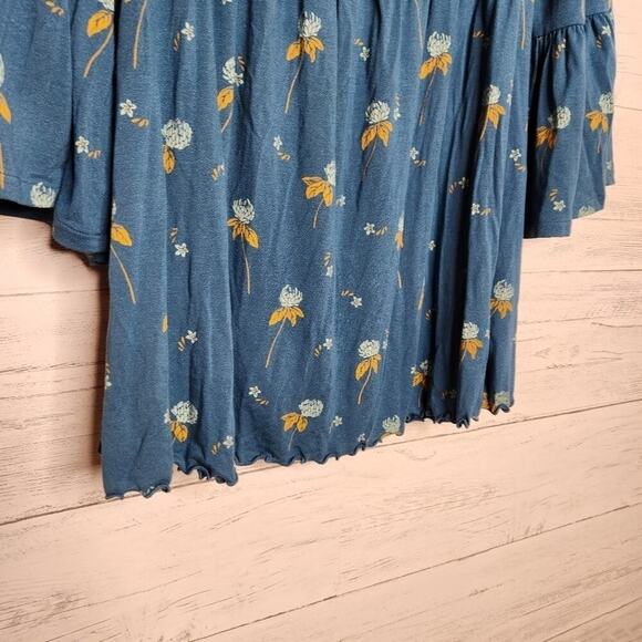 FREE PEOPLE Lana Blouse Size Small Mermaid Blue‎ - Picture 4 of 11